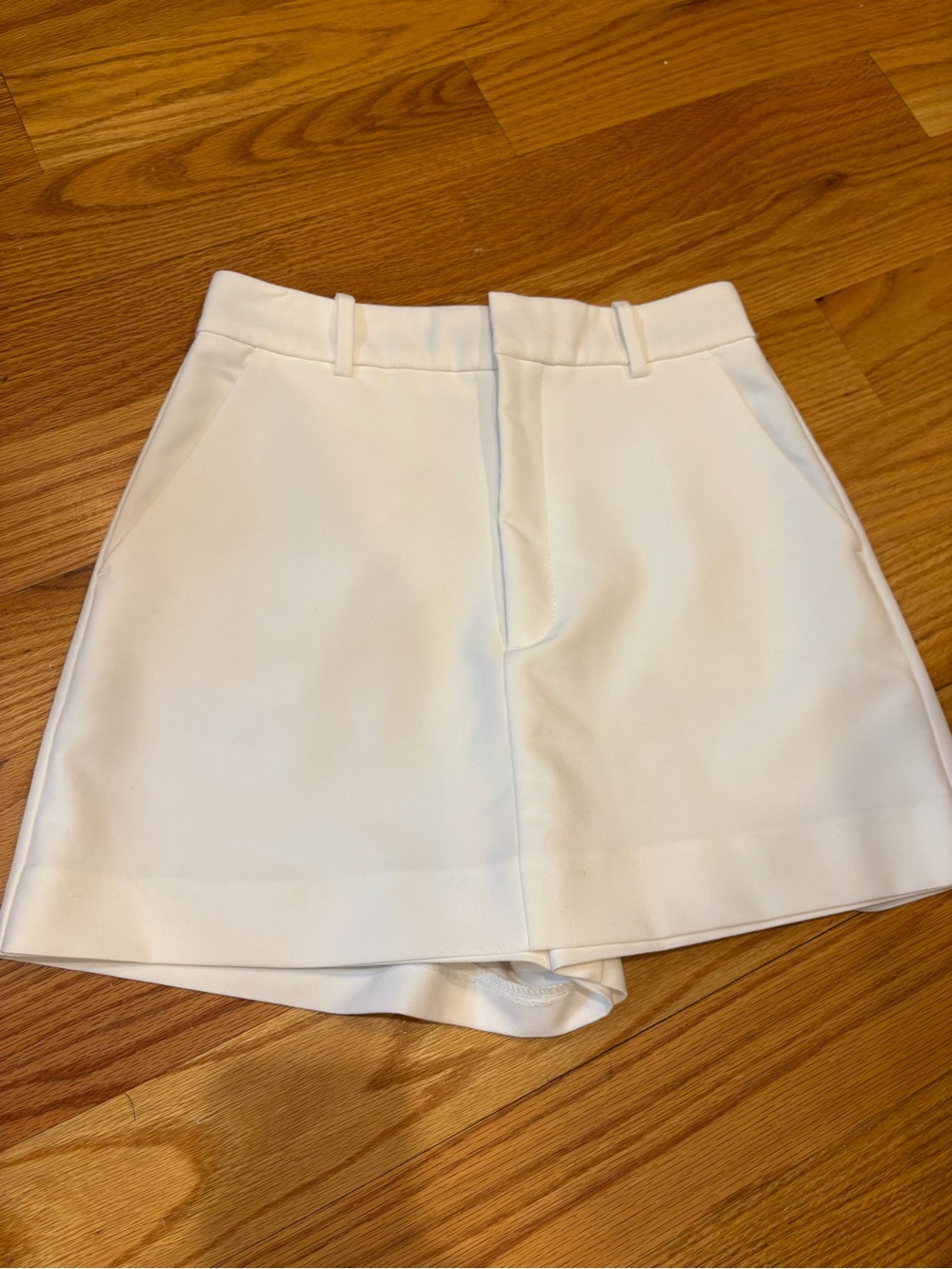 Zara White Tailored Skort with Belt Loops